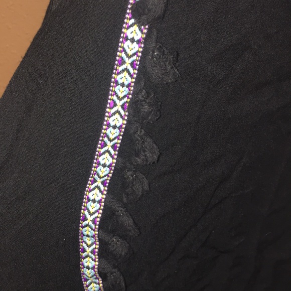 Ecru Black Pom Pom Dress - Picture 3 of 4